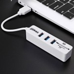 USB 2.0 HUB 3 Port with Card Reader A510 Combo Black